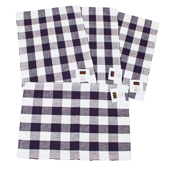 NWT Madison Buffalo Check Black & White Place Mats Placemats set of 4 - Picture 1 of 2